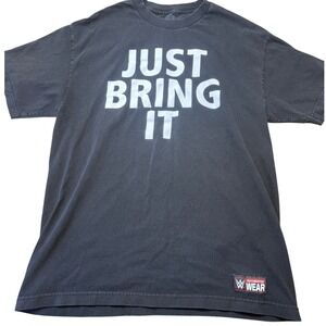 WWE The Rock Just Bring It Brahma Bull Graphic T-Shirt Mens Large Black